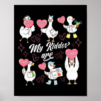 Retro Silly Goose Alla hjärtans dag A Tillämpad be Poster