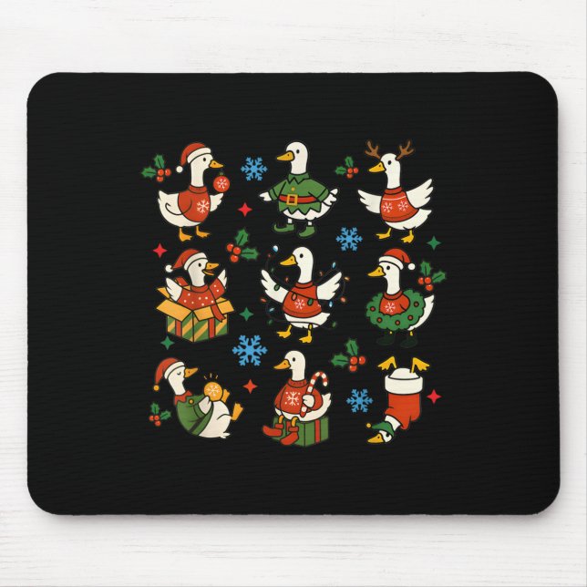 Retro Silly Goose Santa Christmas Cute Merry Goose Musmatta (Framsidan)