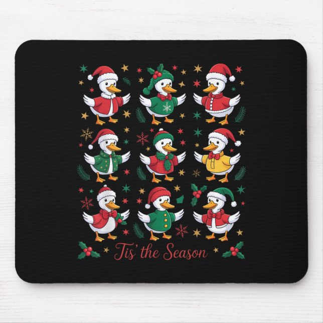 Retro Silly Goose Santa Cute Merry Christmas Tis T Musmatta (Framsidan)