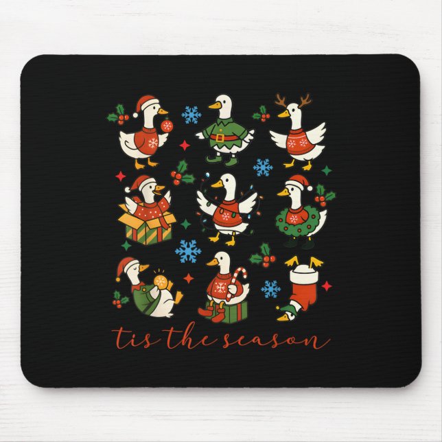 Retro Silly Goose Santa Cute Merry Christmas Tis T Musmatta (Framsidan)