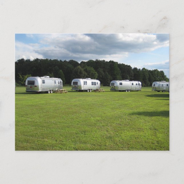 RETRO SILVER CAMPINGBILJ CAMPINGPLATS VYRKORT VYKORT (Framsida)