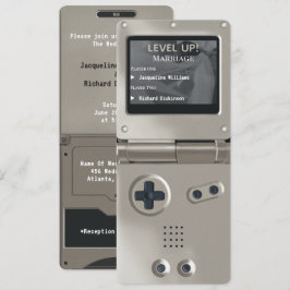 Retro Silver Handhållen Spelbröllopsinbjudan Inbjudningar