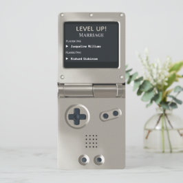 Retro Silver II Handhållen Spelande Bröllopsinbjud Inbjudningar