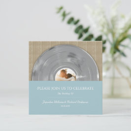 Retro Silver Musik Vinylskiva Bröllop Inbjudningar