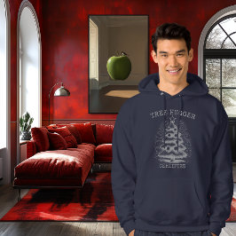 Retro Silver Vintage-raster Julgran Hoodie