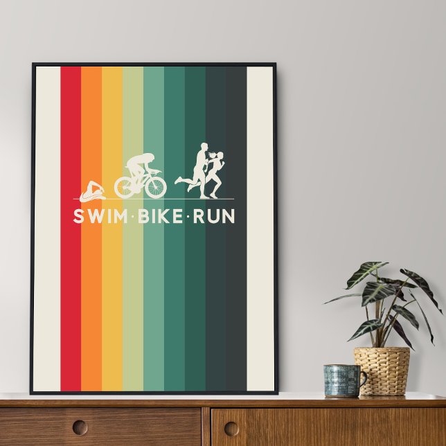 Retro Simma Bike Springa Triathlon Icon Series Poster (Skapare uppladdad)