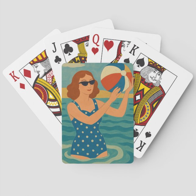 Retro Simmare med Strandboll Casinokort (Baksidan)