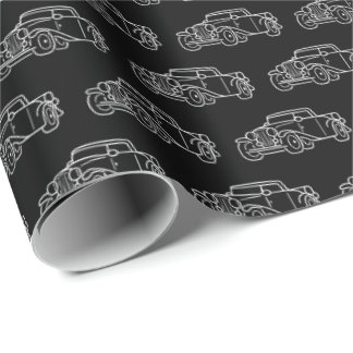 Retro Simple Elegant Black White Classic Cars Presentpapper
