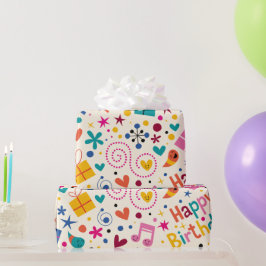 Retro Singing Grattis på födelsedagen Presentpapper