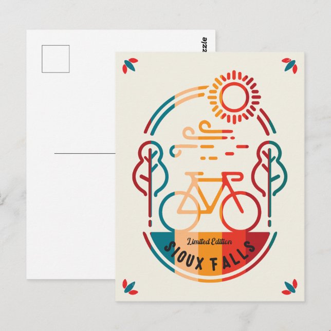 Retro Sioux Falls Bike Trail Vykort (Fram/baksida)