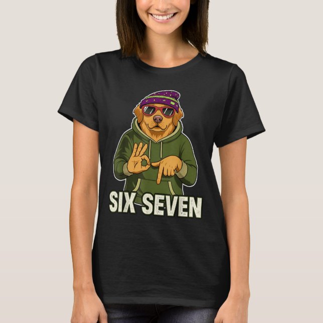 Retro Six Seven Golden Retriever Graphic Gift Men  T Shirt (Framsida)