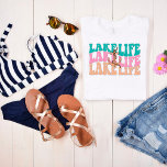 Retro Sjö Life Women's T Shirt<br><div class="desc">Daglig design för de kvinnor som kärlek lever i sjö,  eller bruden som ska vara,  för bacherlorette party eller destinationer. Sjö upprepas tre gånger i olika färg och har ett ankare med hjärta och rep.</div>