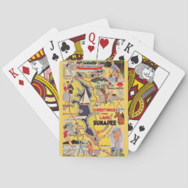 Retro Sjö Sunapee NH-uppspelningskort Casinokort