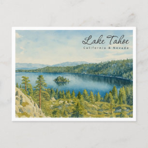 Retro Sjö Tahoe Ligcape - Kalifornien och Nevada Helg Vykort