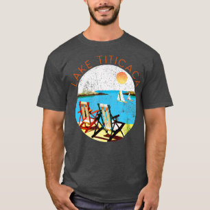 Retro Sjö Titicaca Souvenir Vintage sjö Vacatio T Shirt