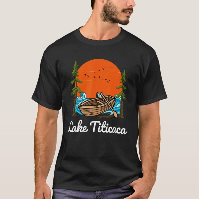 Retro Sjö Titicaca T Shirt (Framsida)
