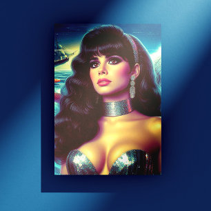 Retro Sjöjungfru Pinup Vykort