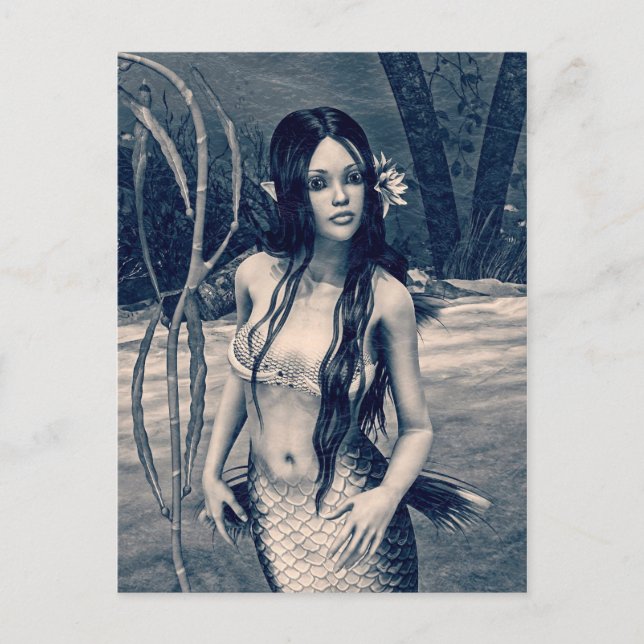 Retro-Sjöjungfru Vykort (Framsida)
