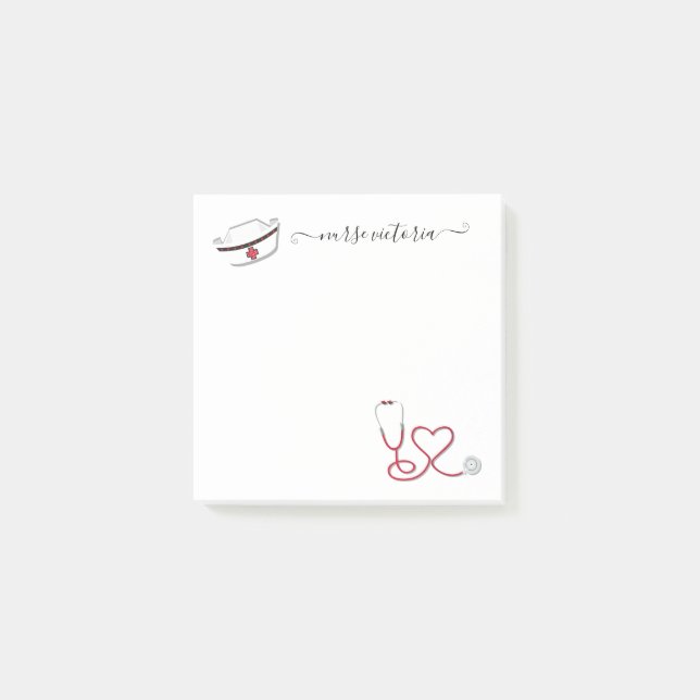 Retro Sjuksköterska i post- it Post-it Block (Framsida)