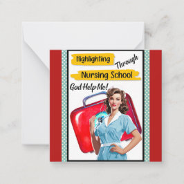 Retro sjuksköterska Pinup_ Vårdanteckningar Anteckningskort