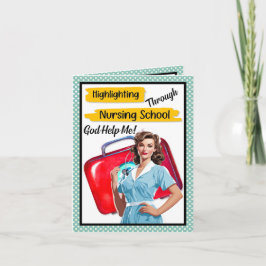 Retro sjuksköterska Pinup_ Vårdanteckningar Tack Kort