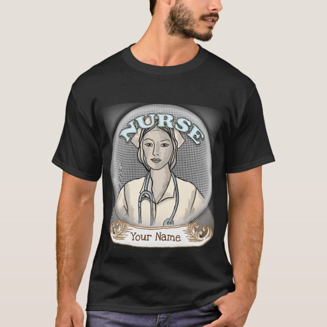 Retro-sjuksköterska T Shirt (Framsida)