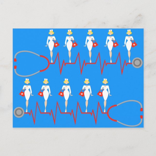 Retro sjuksköterska vykort (Framsida)