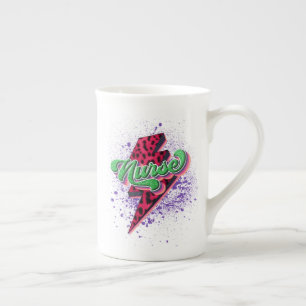 Retro-sjuksköterskans publiceringsdesign, sjukförs benporslin mugg