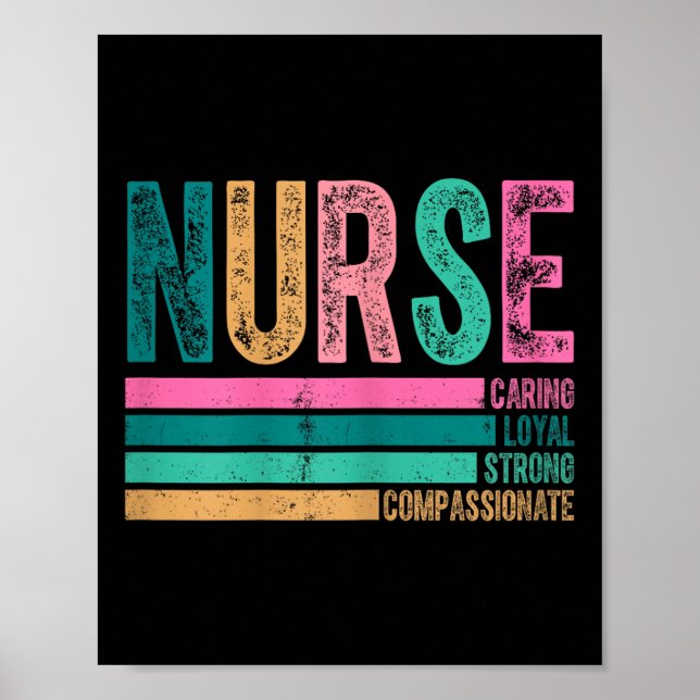 Retro-sjuksköterskedesign med stark loyal poster (Framsidan)