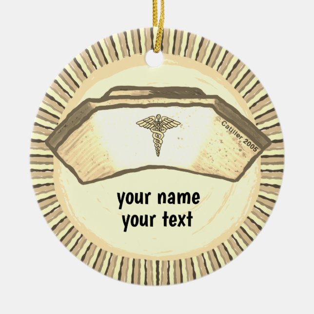 Retro sjuksköterskemössa julgransprydnad keramik (Framsidan)