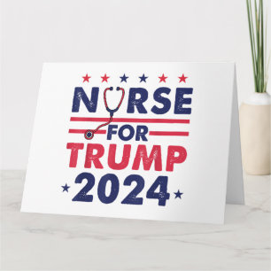 Retro sjuksköterskor för trump 2024 America Stars Kort