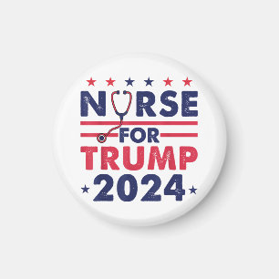 Retro sjuksköterskor för trump 2024 America Stars Magnet