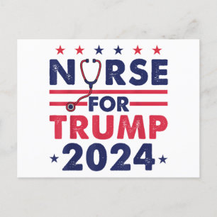 Retro sjuksköterskor för trump 2024 America Stars Vykort