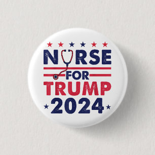 Retro Sjuksköterskor För Trump 2024 Amerika Stjärn Knapp