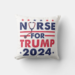 Retro Sjuksköterskor För Trump 2024 Amerika Stjärn Kudde
