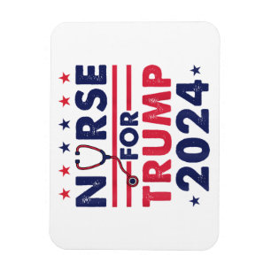 Retro Sjuksköterskor För Trump 2024 Amerika Stjärn Magnet