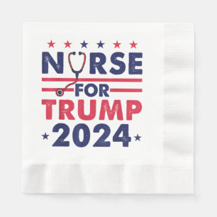 Retro Sjuksköterskor För Trump 2024 Amerika Stjärn Pappersservett