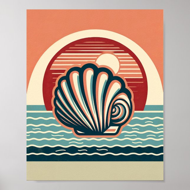 Retro skaldjur konstaffisch poster (Framsidan)