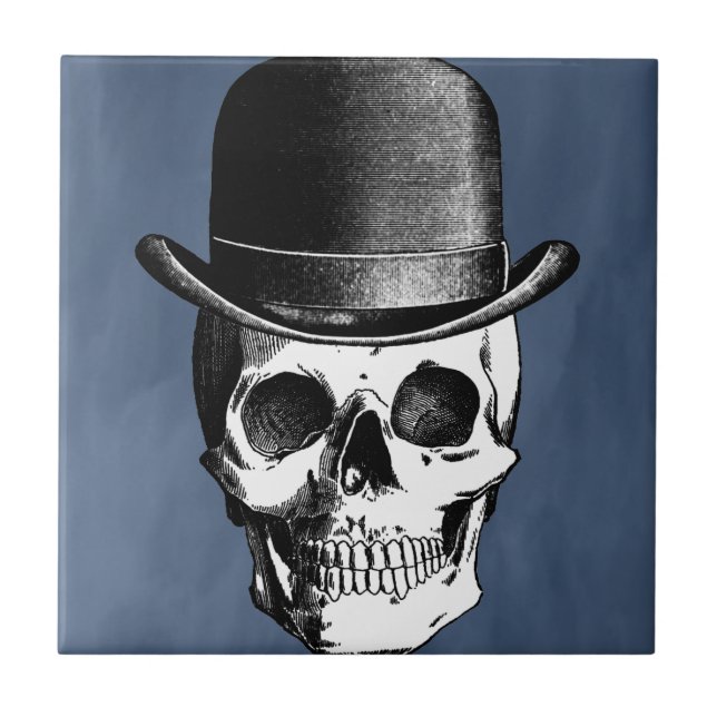 Retro skallehuvud kakelplatta (Framsidan)