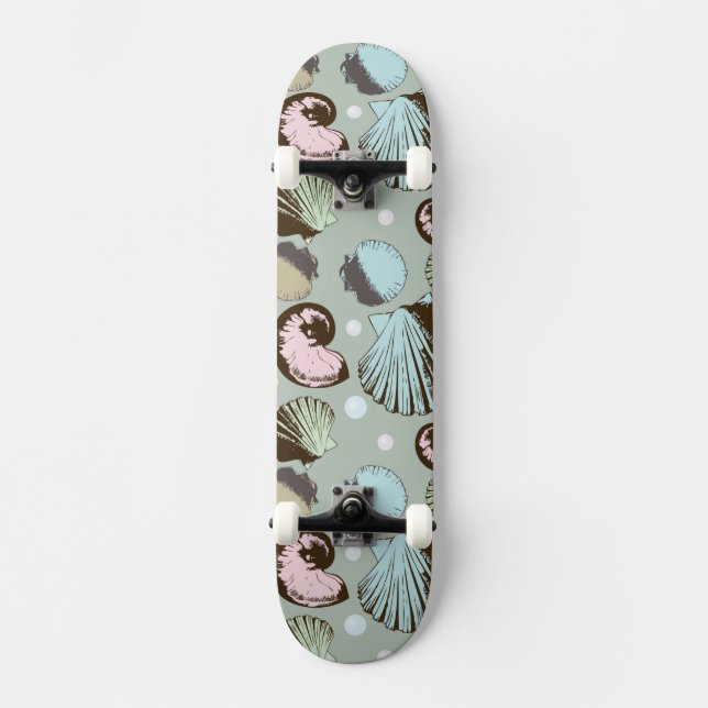 Retro skalmönster skateboard bräda 20,5 cm (Framsida)