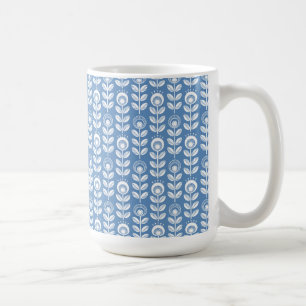 Retro skandinaviskt blåttmönster kaffemugg