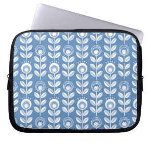 Retro skandinaviskt blåttmönster laptop fodral