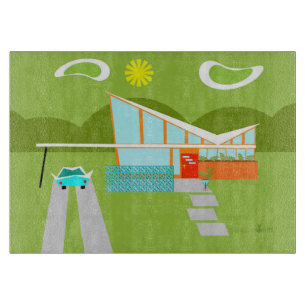 Retro skärbräda för Palm Spring husexponeringsglas