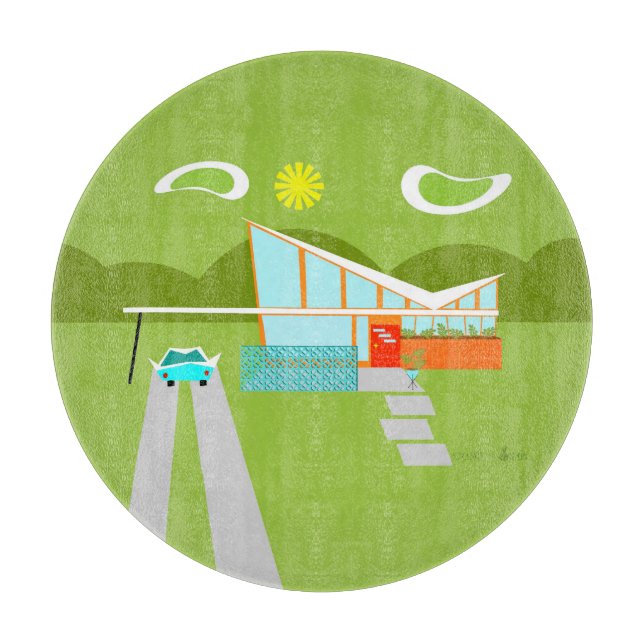 Retro skärbräda för Palm Spring husexponeringsglas (Framsidan)