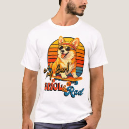 Retro Skate Corgi – Tony Bark™ – Smol & Rad  T Shirt