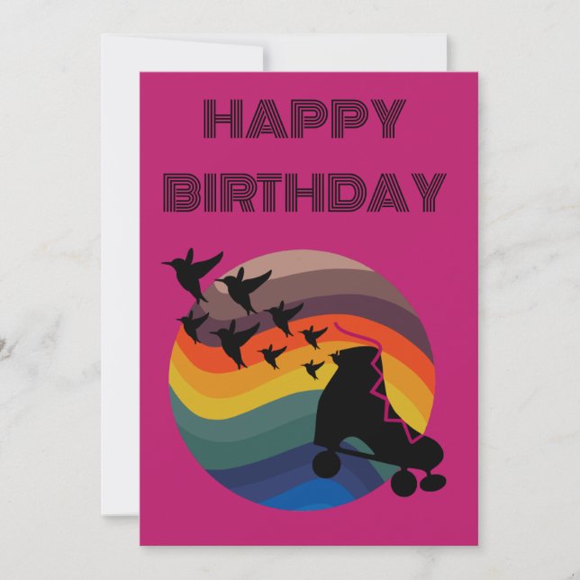 Retro Skate-fri Julkort (Framsida)