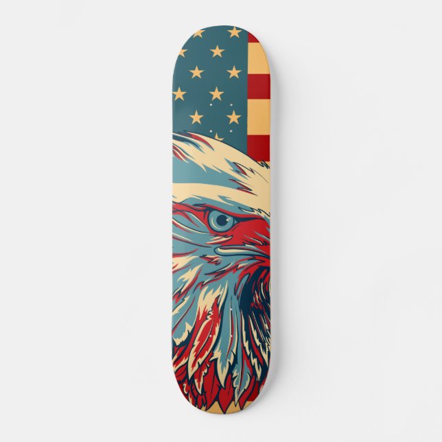 Retro Skateboard för flagga för amerikanPariotic (Framsida)