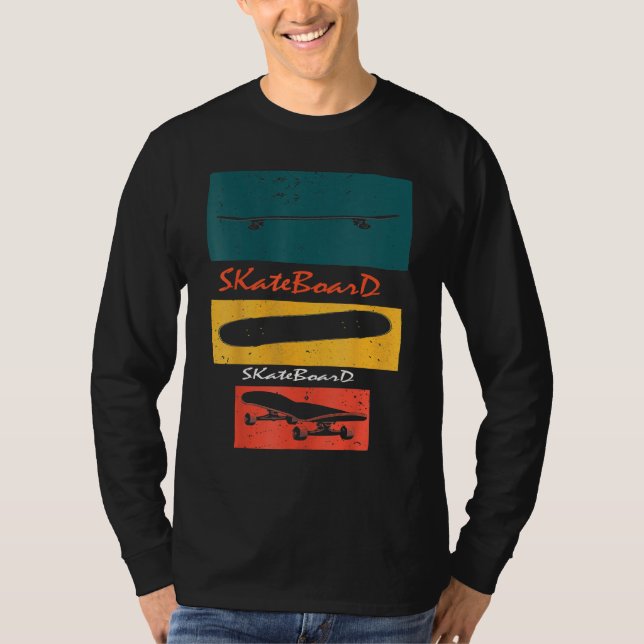 Retro Skateboard Men For  Skateboarding Skateboard T Shirt (Framsida)