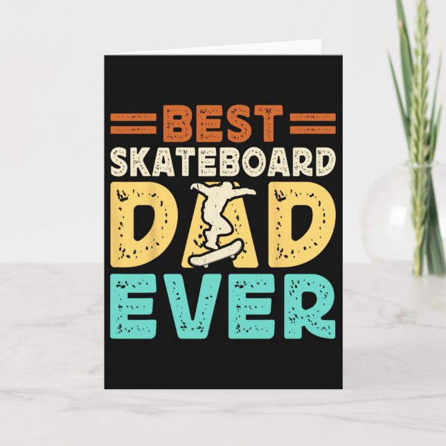 Retro Skateboard Silhuett Skateboardåkare Skate Kort (Framsida)