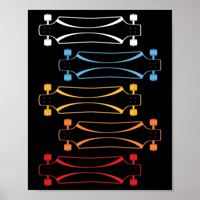 Retro Skateboard Skidåkning Skateboardåkning Skate Poster (Framsidan)